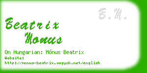 beatrix monus business card